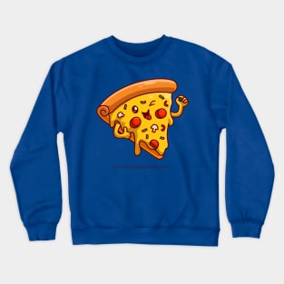 Cute Melted Pizza Thumbs Up Crewneck Sweatshirt